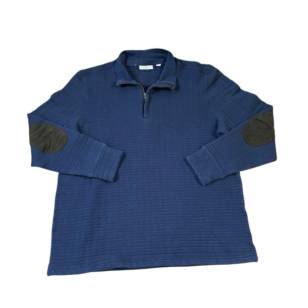 Singer + Sargent‎ LA Men's 1/4 Zip Sweater Quilted Blue Size XL
